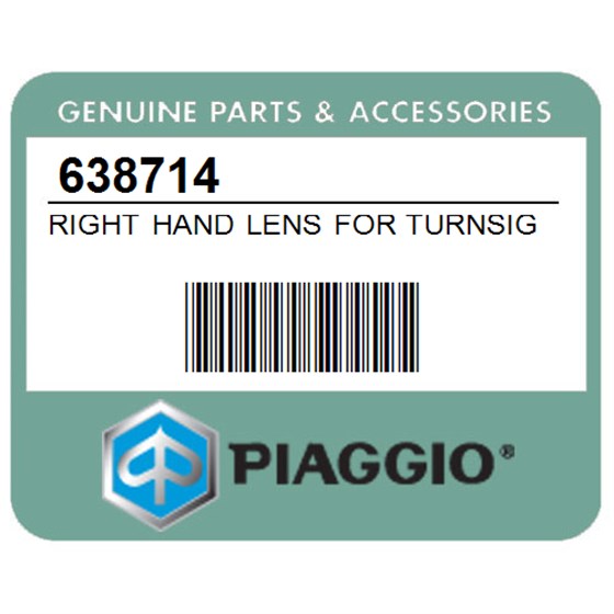 Piaggio 638714 Right Hand Lens For Turnsignal