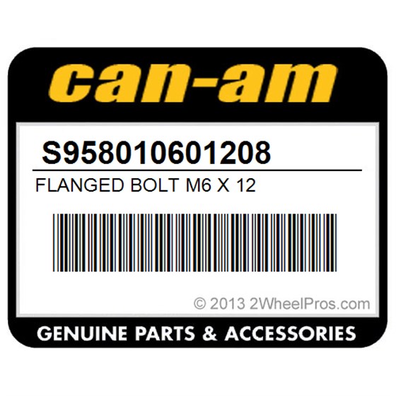 Can-Am S958010601208 Flanged Bolt M6 X 12
