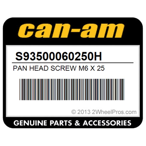 Can-Am S93500060250H Pan Head Screw M6 X 25
