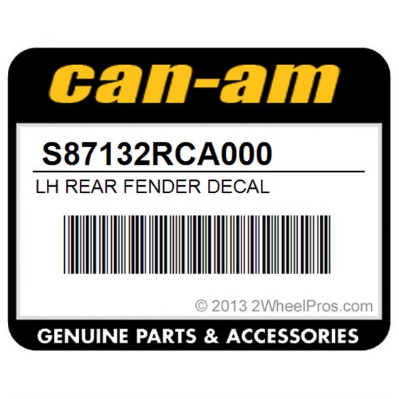 Can-Am S87132RCA000 Lh Rear Fender Decal