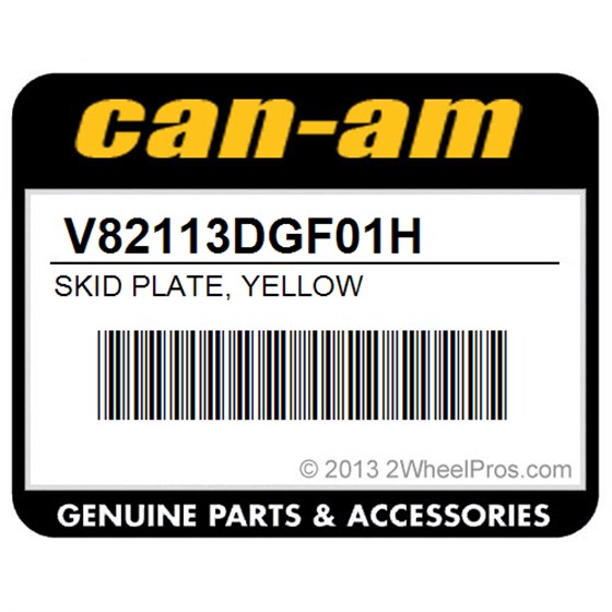 Can-Am V82113DGF01H Skid Plate, Yellow