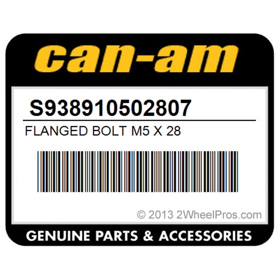 Can-Am S938910502807 Flanged Bolt M5 X 28
