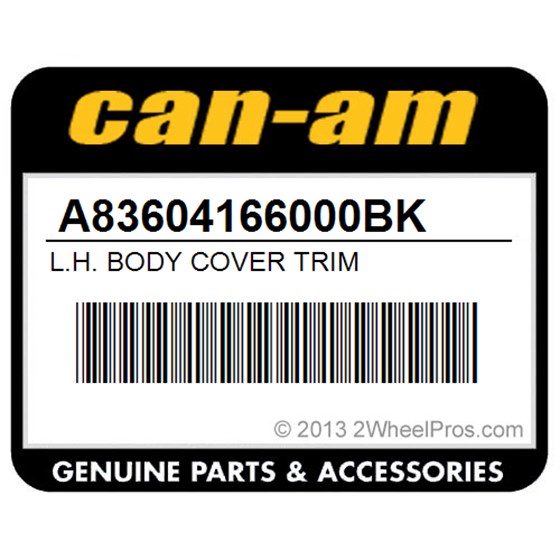 Can-Am A83604166000BK L.H. Body Cover Trim