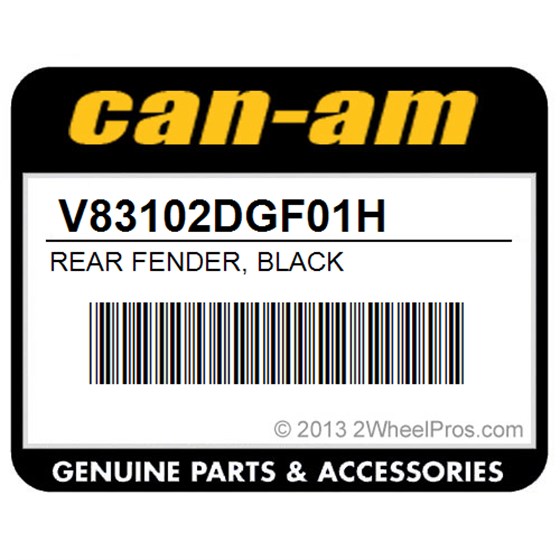 Can-Am V83102DGF01H Rear Fender, Black
