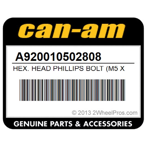 Can-Am A920010502808 Hex. Head Phillips Bolt (M5 X 28)