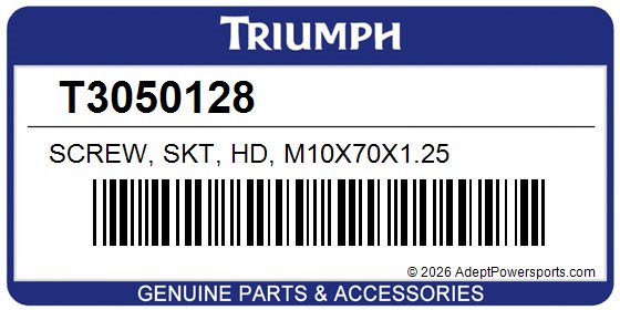 Triumph T3050128 Screw, Skt, Hd, M10x70x1.25