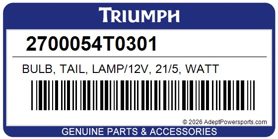 Triumph 2700054T0301 Bulb, Tail, Lamp/12V, 21/5, Watt