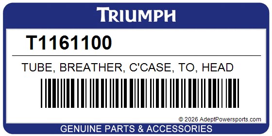 Triumph T1161100 Tube, Breather, C'case, To, Head