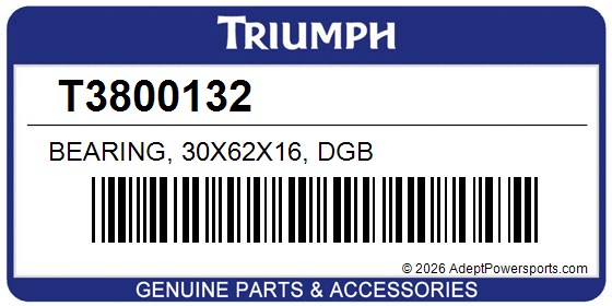 Triumph T3800132 Bearing, 30X62x16, Dgb