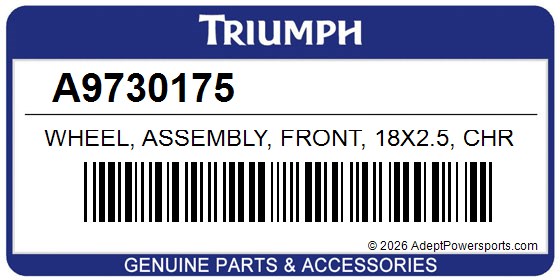 Triumph A9730175 Wheel, Assembly, Front, 18X2.5, Chr