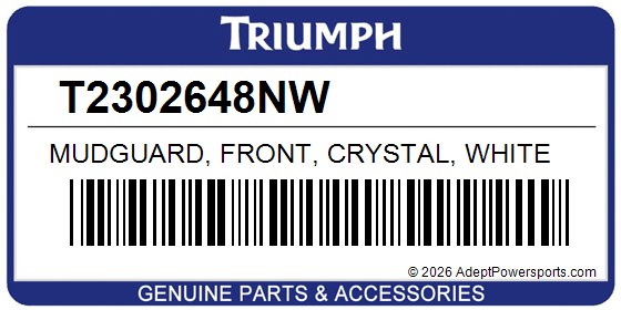 Triumph T2302648NW Mudguard, Front, Crystal, White