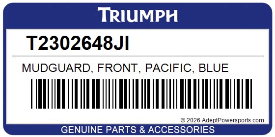 Triumph T2302648JI Mudguard, Front, Pacific, Blue