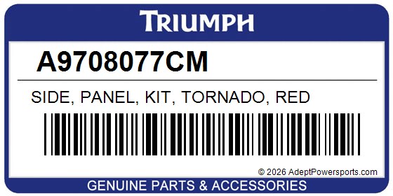 Triumph A9708077CM Side, Panel, Kit, Tornado, Red