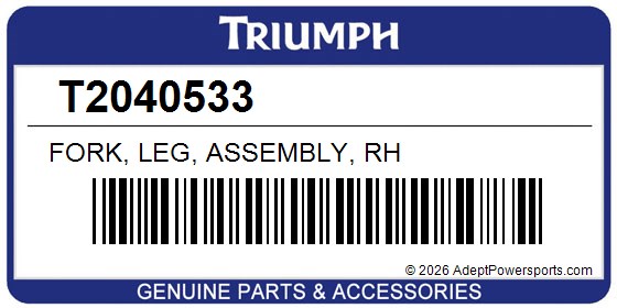 Triumph T2040533 Fork, Leg, Assembly, Rh