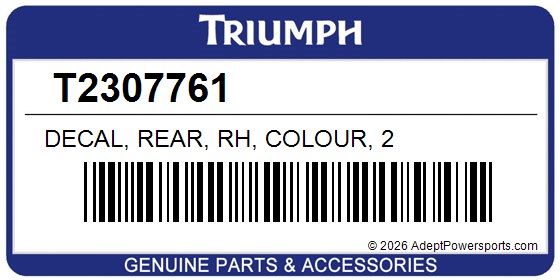 Triumph T2307761 Decal, Rear, Rh, Colour, 2