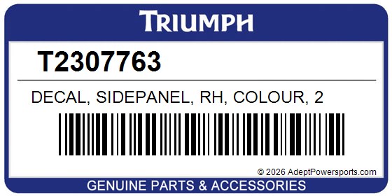 Triumph T2307763 Decal, Sidepanel, Rh, Colour, 2