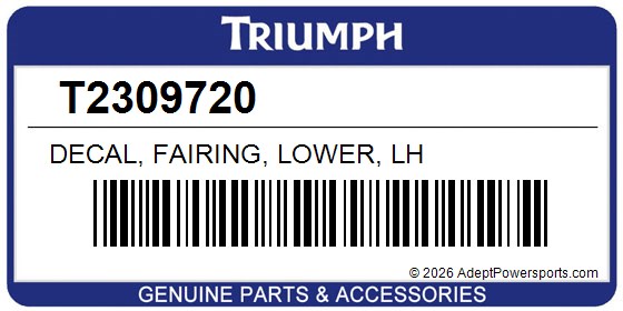 Triumph T2309720 Decal, Fairing, Lower, Lh