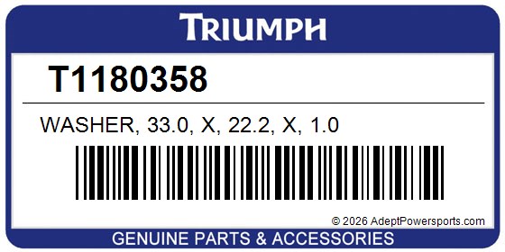 Triumph T1180358 Washer, 33.0, X, 22.2, X, 1.0