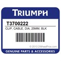 Triumph T3700222 Clip, Cable, Dia, 25Mm, Blk