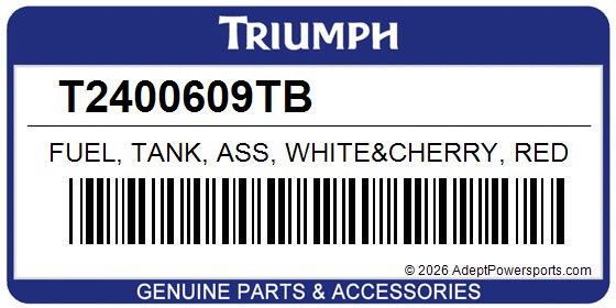 Triumph T2400609TB Fuel, Tank, Ass, White&Cherry, Red