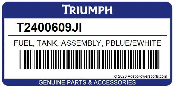 Triumph T2400609JI Fuel, Tank, Assembly, Pblue/Ewhite