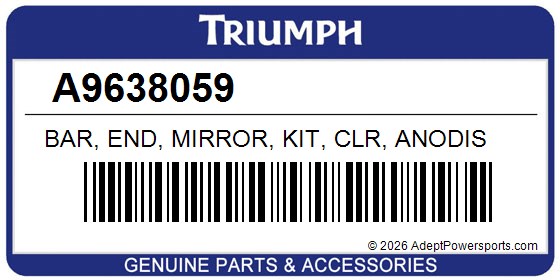 Triumph A9638059 Bar, End, Mirror, Kit, Clr, Anodis