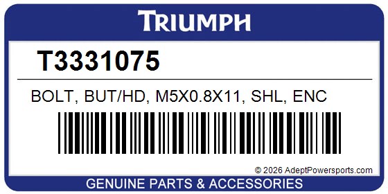 Triumph T3331075 Bolt, But/Hd, M5x0.8X11, Shl, Enc