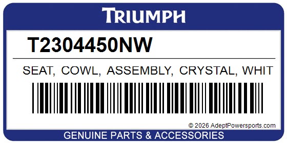 Triumph T2304450NW Seat, Cowl, Assembly, Crystal, White