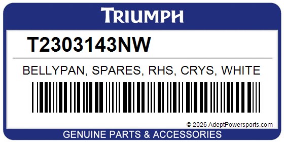 Triumph T2303143NW Bellypan, Spares, Rhs, Crys, White