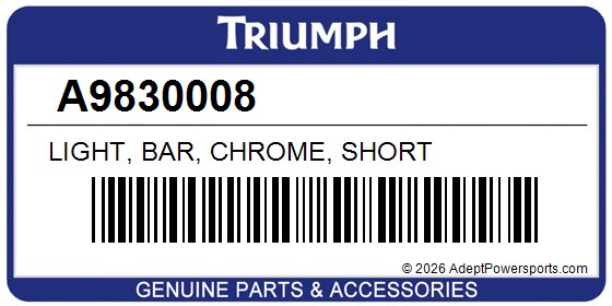 Triumph A9830008 Light, Bar, Chrome, Short