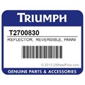 Triumph T2700830 Reflector, Reversible, Pannier