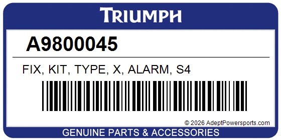 Triumph A9800045 Fix, Kit, Type, X, Alarm, S4