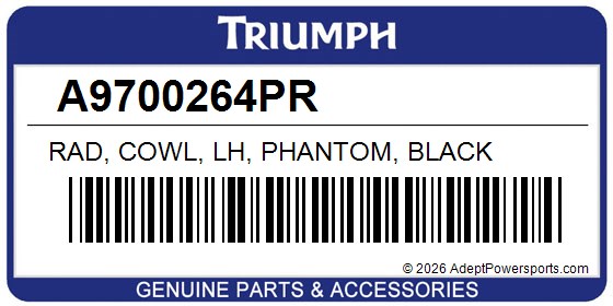 Triumph A9700264PR Rad, Cowl, Lh, Phantom, Black