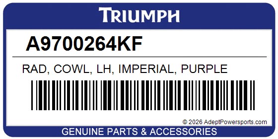 Triumph A9700264KF Rad, Cowl, Lh, Imperial, Purple