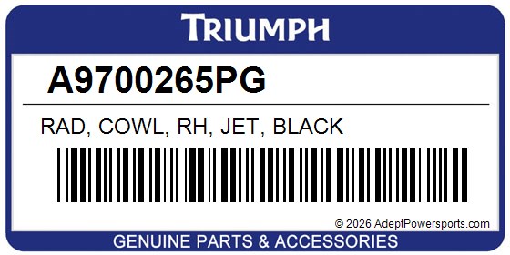 Triumph A9700265PG Rad, Cowl, Rh, Jet, Black