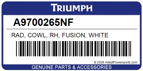 Triumph A9700265NF Rad, Cowl, Rh, Fusion, White