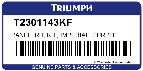 Triumph T2301143KF Panel, Rh, Kit, Imperial, Purple