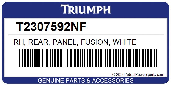 Triumph T2307592NF Rh, Rear, Panel, Fusion, White
