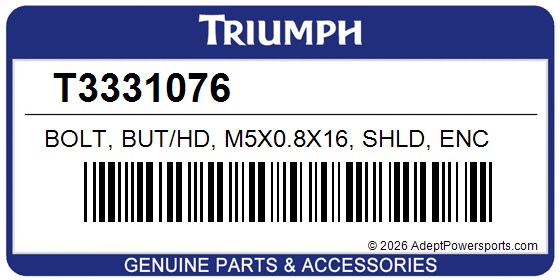 Triumph T3331076 Bolt, But/Hd, M5x0.8X16, Shld, Enc