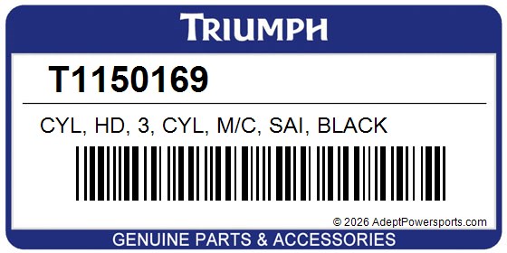 Triumph T1150169 Cyl, Hd, 3, Cyl, M/C, Sai, Black