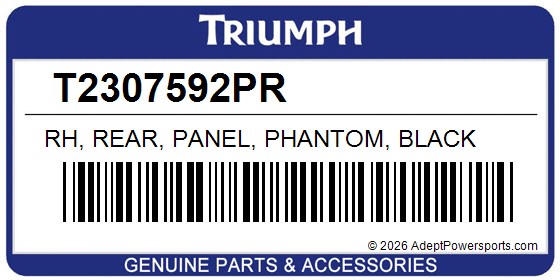 Triumph T2307592PR Rh, Rear, Panel, Phantom, Black