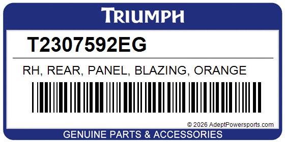 Triumph T2307592EG Rh, Rear, Panel, Blazing, Orange