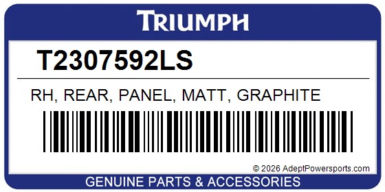 Triumph T2307592LS Rh, Rear, Panel, Matt, Graphite