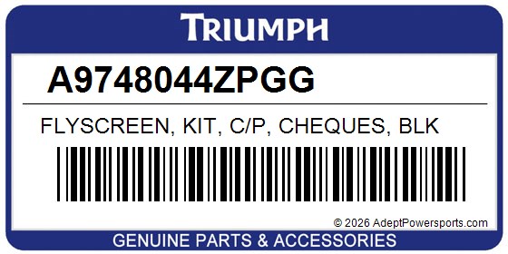 Triumph A9748044ZPGG Flyscreen, Kit, C/P, Cheques, Blk