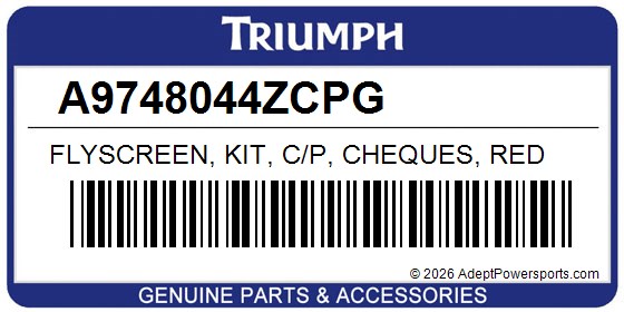 Triumph A9748044ZCPG Flyscreen, Kit, C/P, Cheques, Red