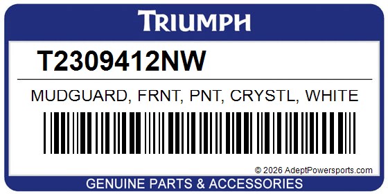 Triumph T2309412NW Mudguard, Frnt, Pnt, Crystl, White