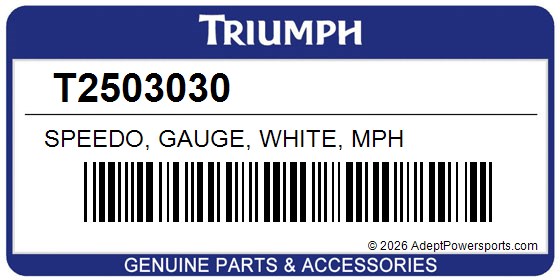 Triumph T2503030 Speedo, Gauge, White, Mph