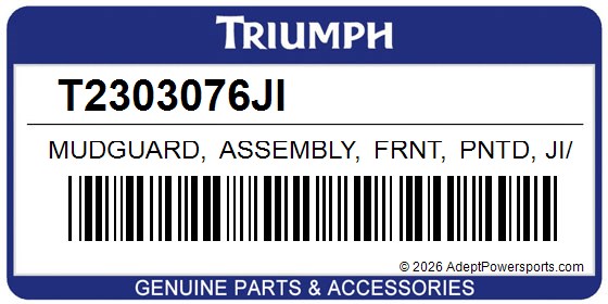 Triumph T2303076JI Mudguard, Assembly, Frnt, Pntd, Ji/Nf