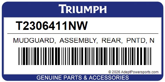 Triumph T2306411NW Mudguard, Assembly, Rear, Pntd, Nw/Jm