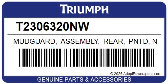 Triumph T2306320NW Mudguard, Assembly, Rear, Pntd, Nw/Jm